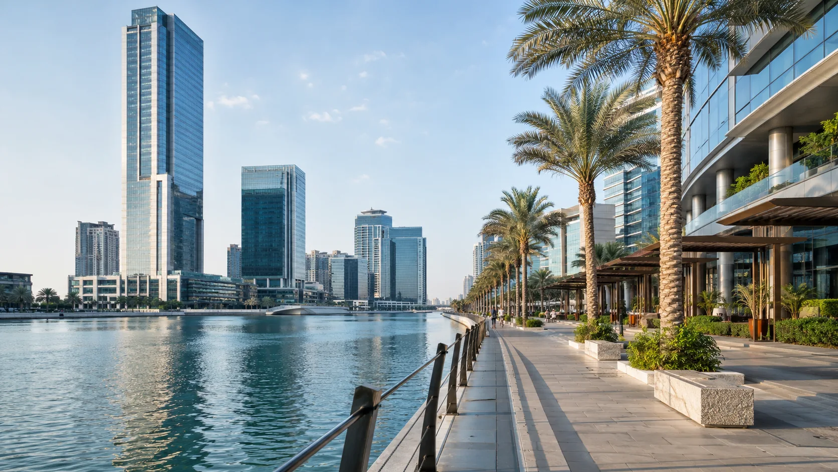 Al Maryah Island Abu Dhabi skyline with ADGM financial district and Galleria Mall