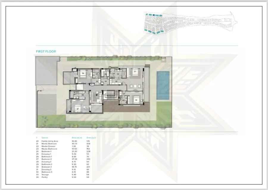 First floor plan - Hidd Al Saadiyat villa Type 5A
