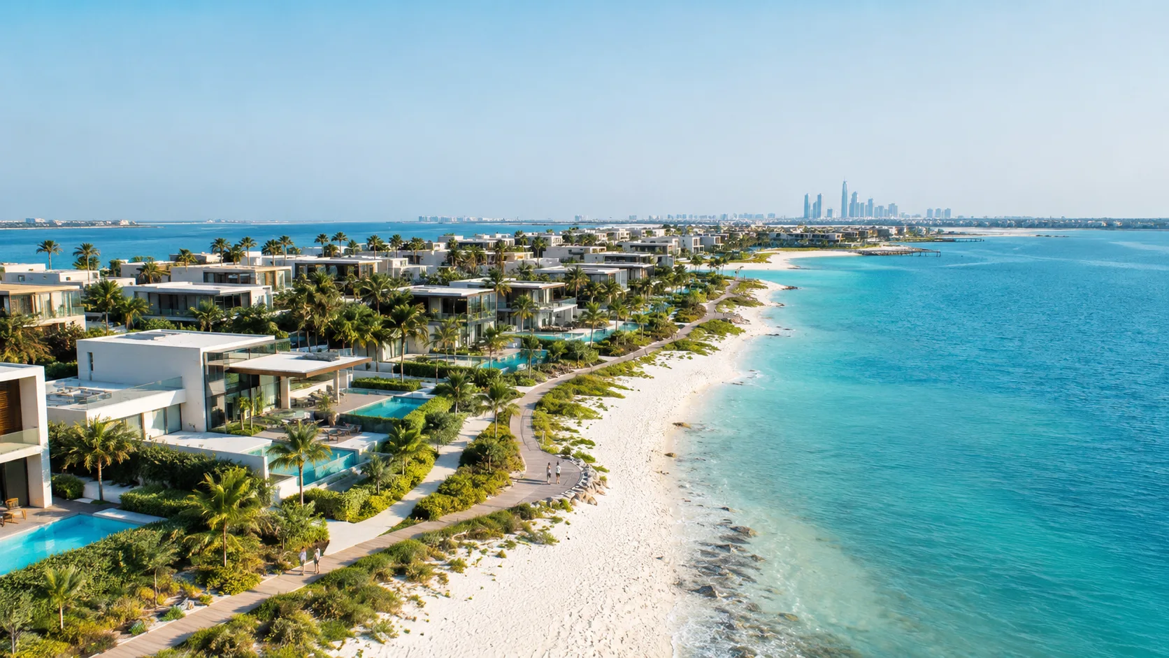 Hudayriyat Island Abu Dhabi leisure and lifestyle destination with cycling track and beach