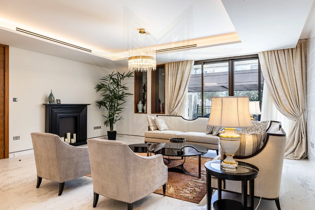 Beachfront living room with floor-to-ceiling glazing