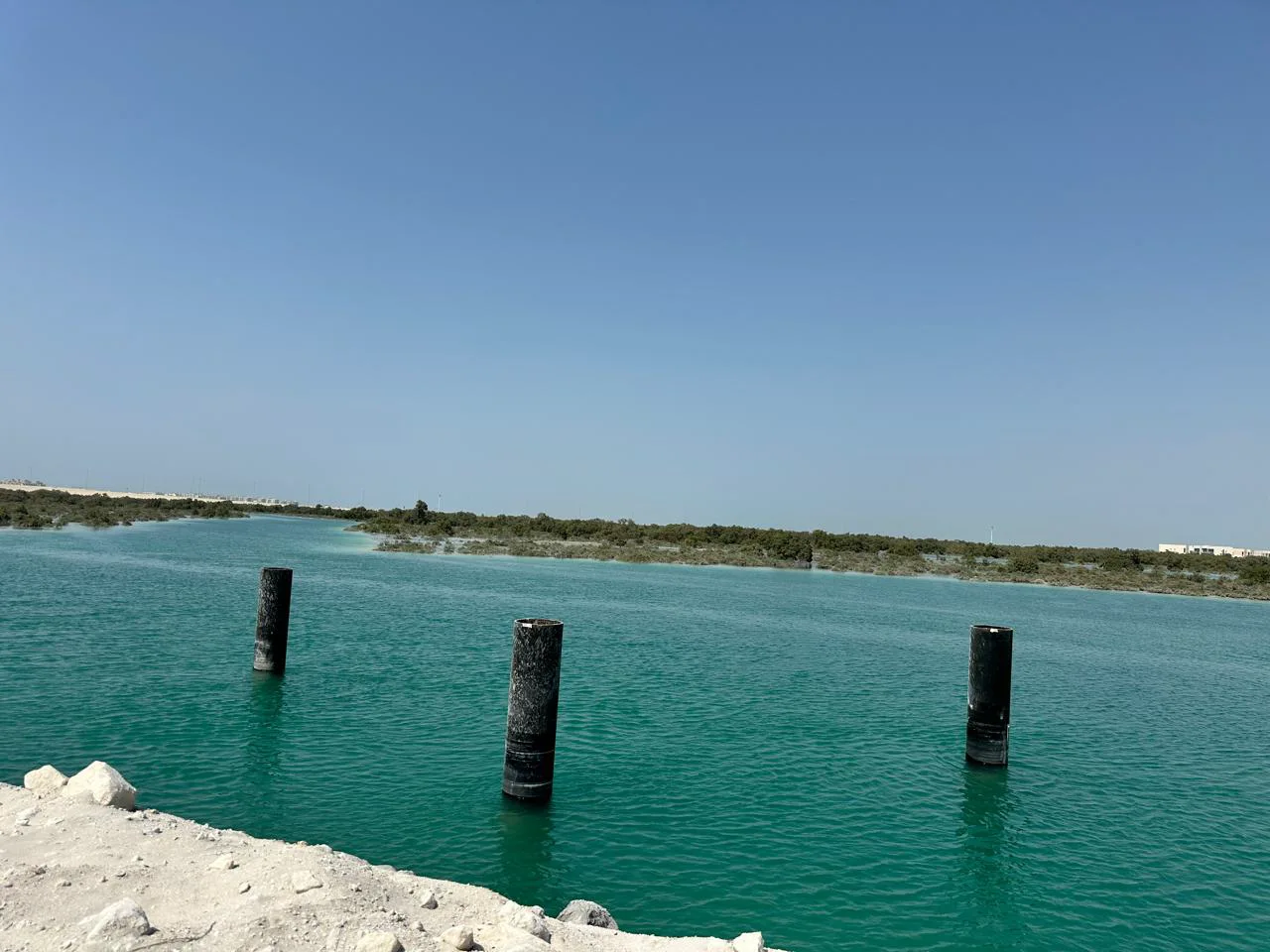 Al Jubail Island community by the channel