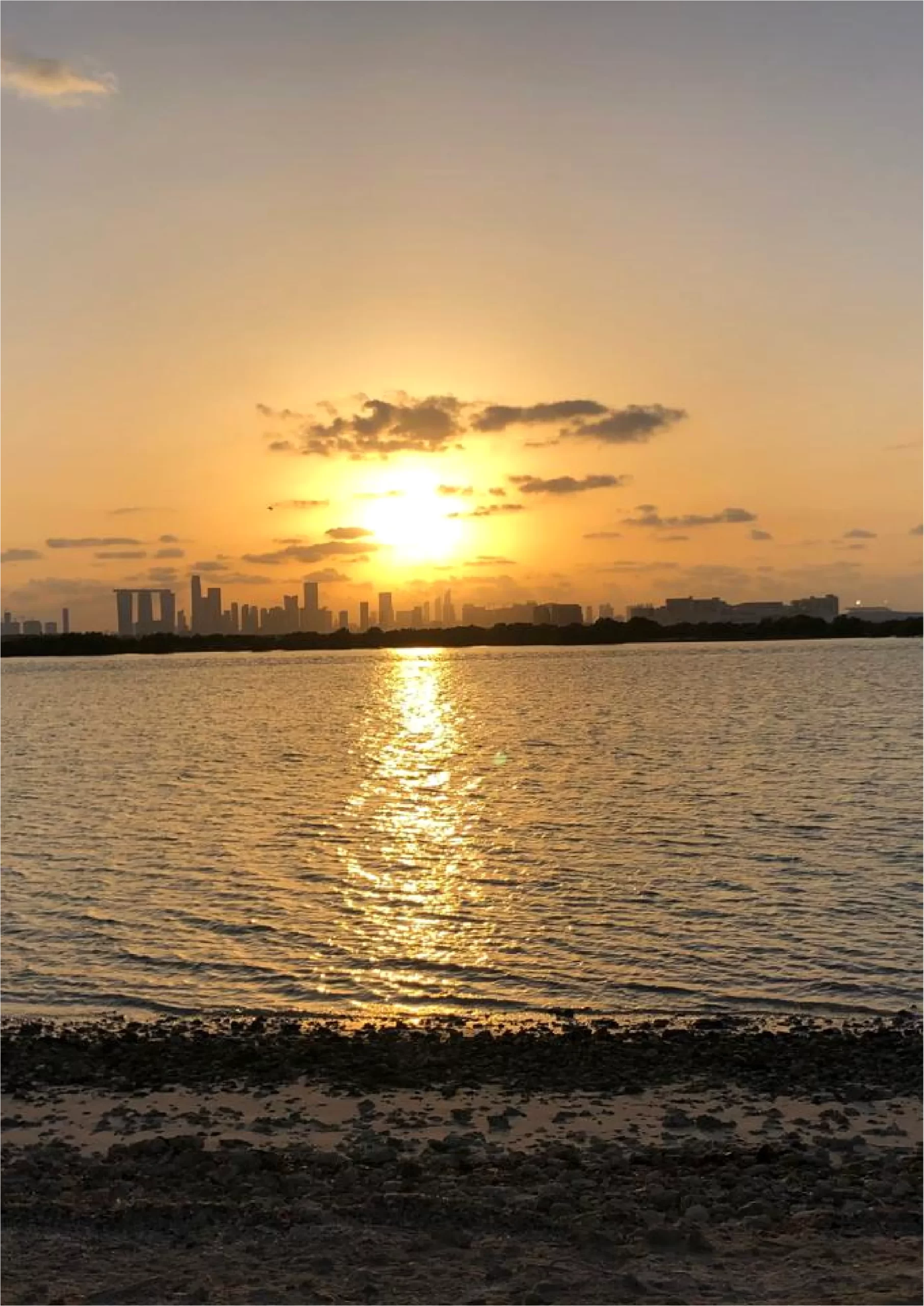 Beachfront plot at sunset, Al Jubail Island Abu Dhabi