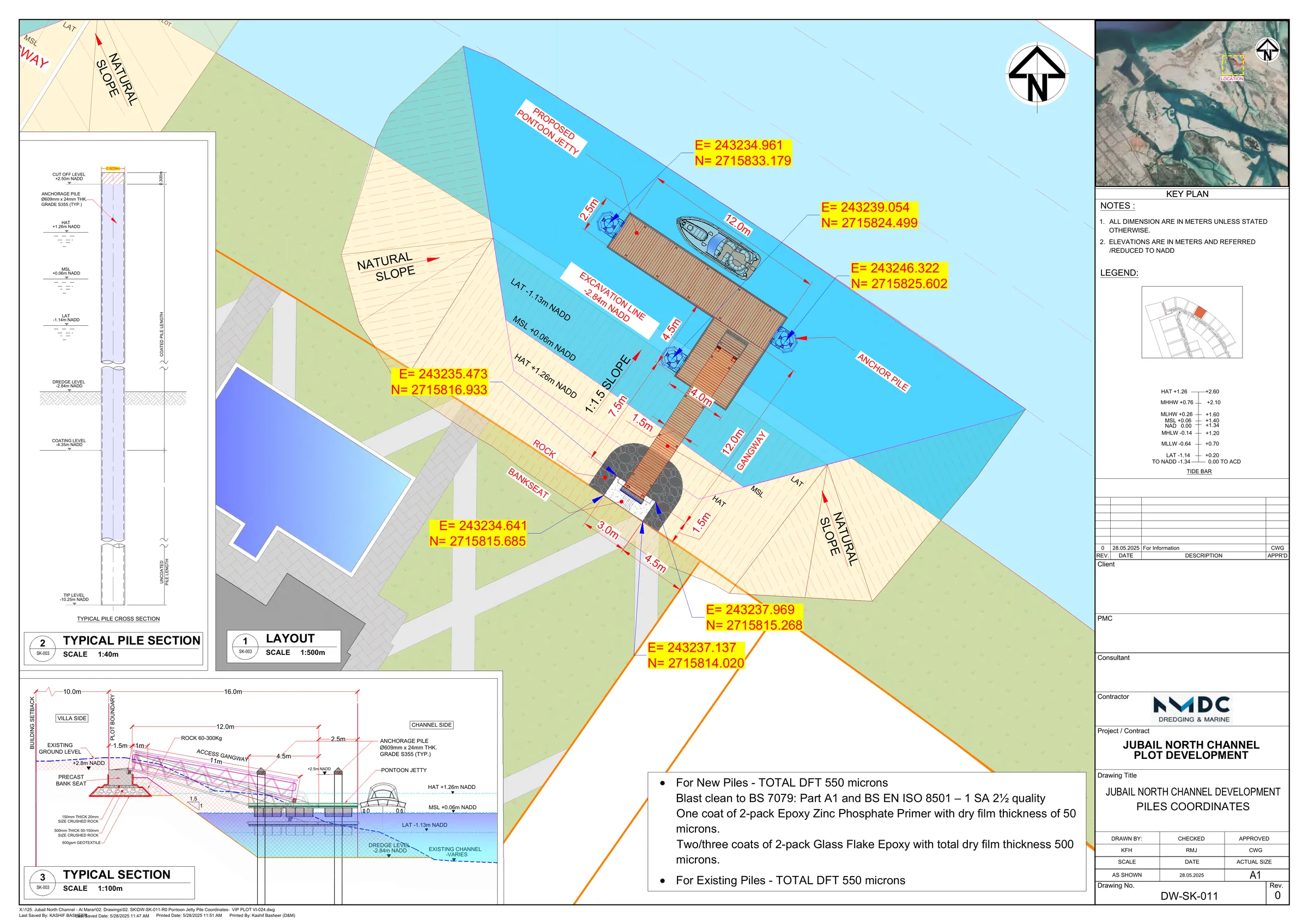 Approved private pontoon jetty design, Jubail North Channel