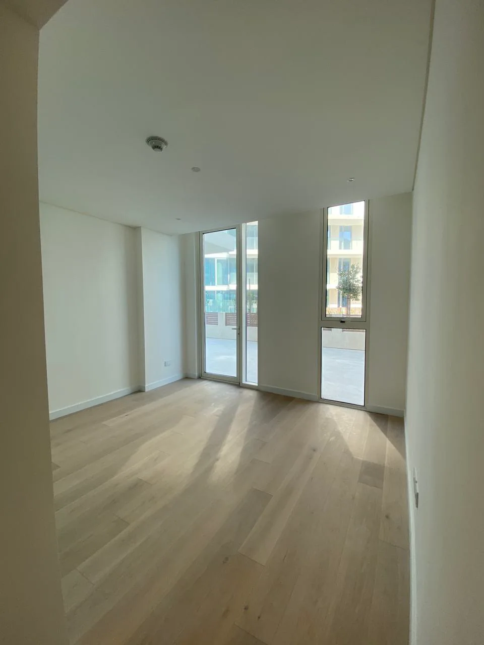 Light filled interior with oak flooring